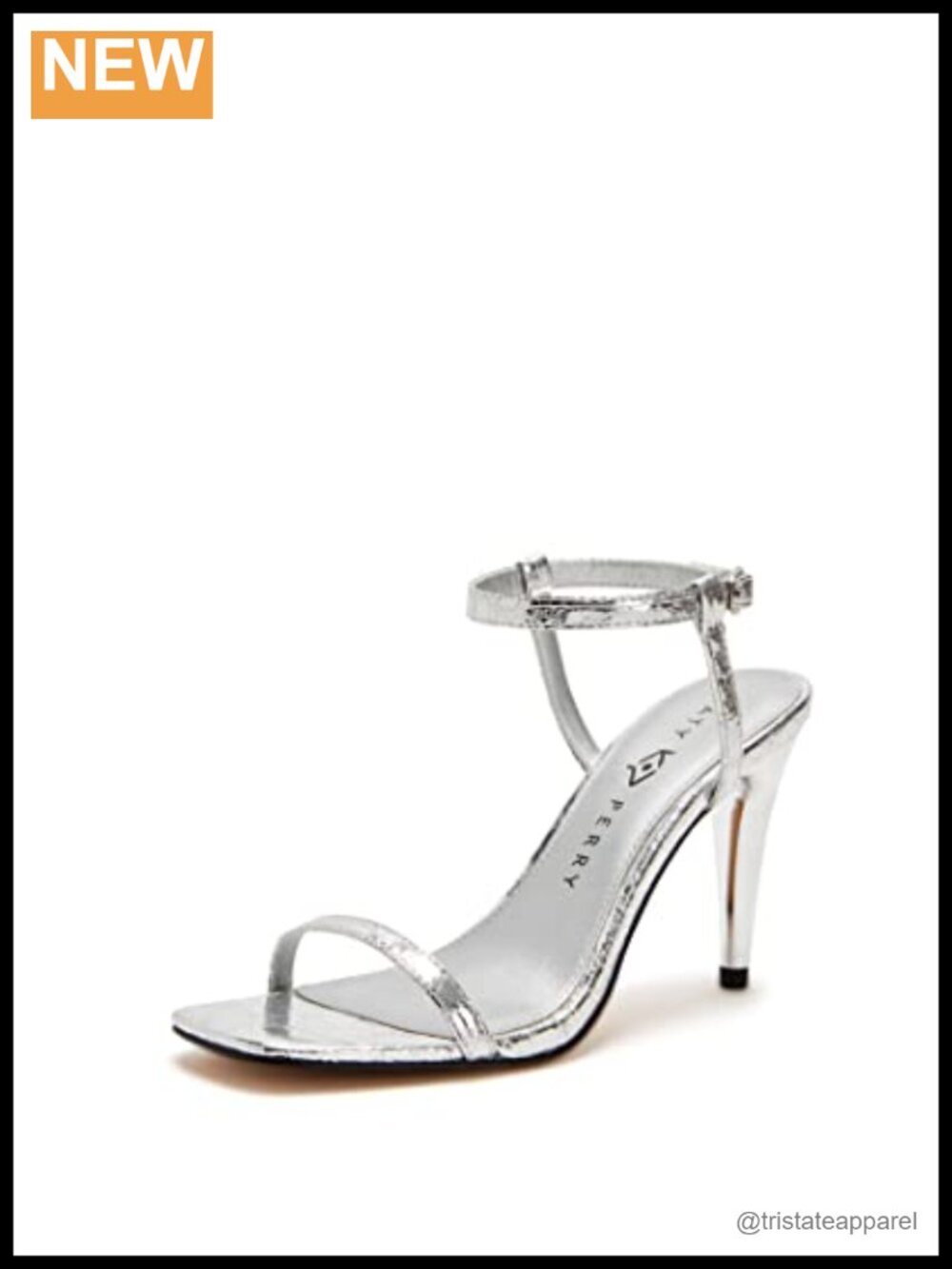 Womens Heeled Sandal Stiletto Square Toe Ankle Strap Slip On Evening